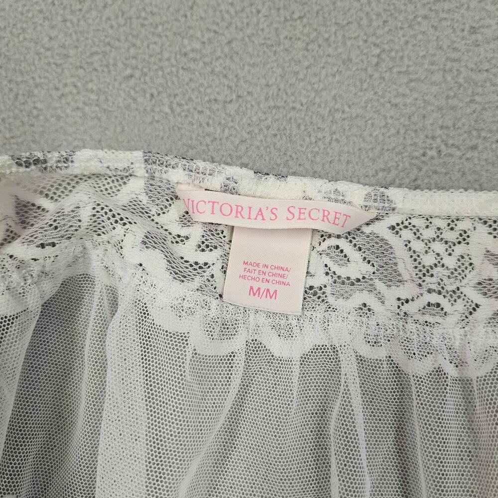 Victorias Secret Chemise Medium White Lace Halter‎ Dress Coquette Bridal Sheer - Picture 3 of 10